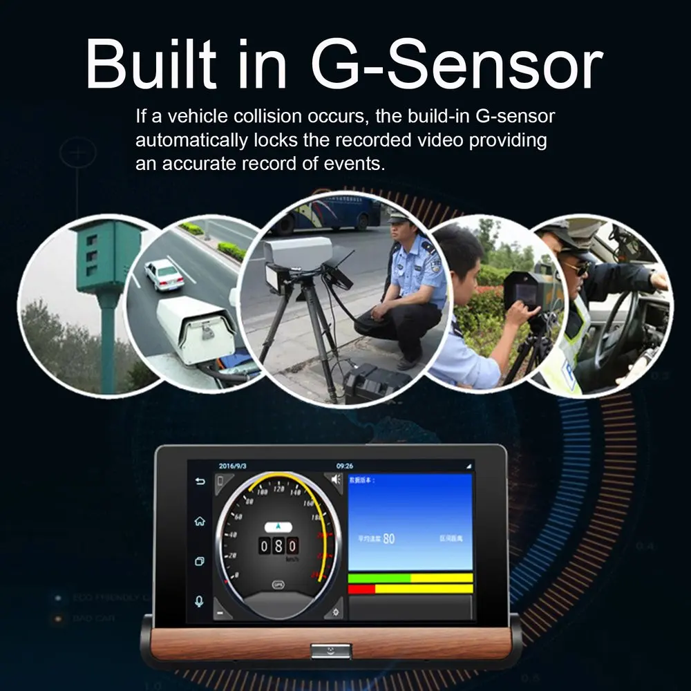 FHD 1080P 7 дюймов 3g Автомобильная панель gps навигация WiFi точка доступа камера рекордер заднего вида DVR для Android 5,0