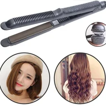 Профессиональный контроль температуры титановые Электронные выпрямители для волос гофрированные щипцы волны выпрямление железа инструмент для укладки