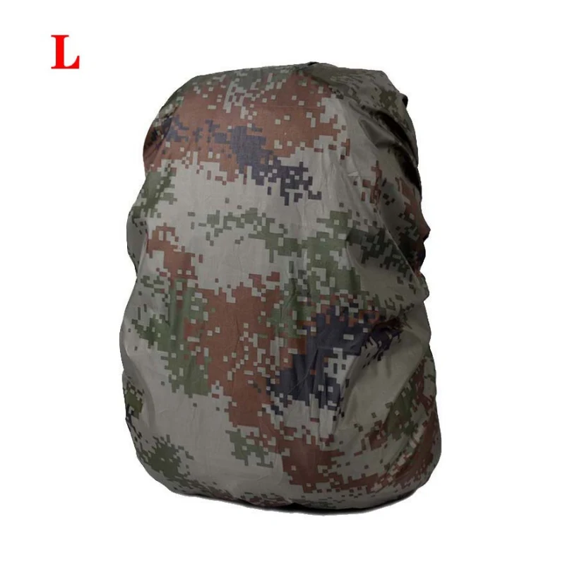 Camouflage Backpack Cover Waterproof Dust-resistance Rucksack Cover For Outdoor Camping Travel Hiking Climbing baghot - Цвет: Digital-L