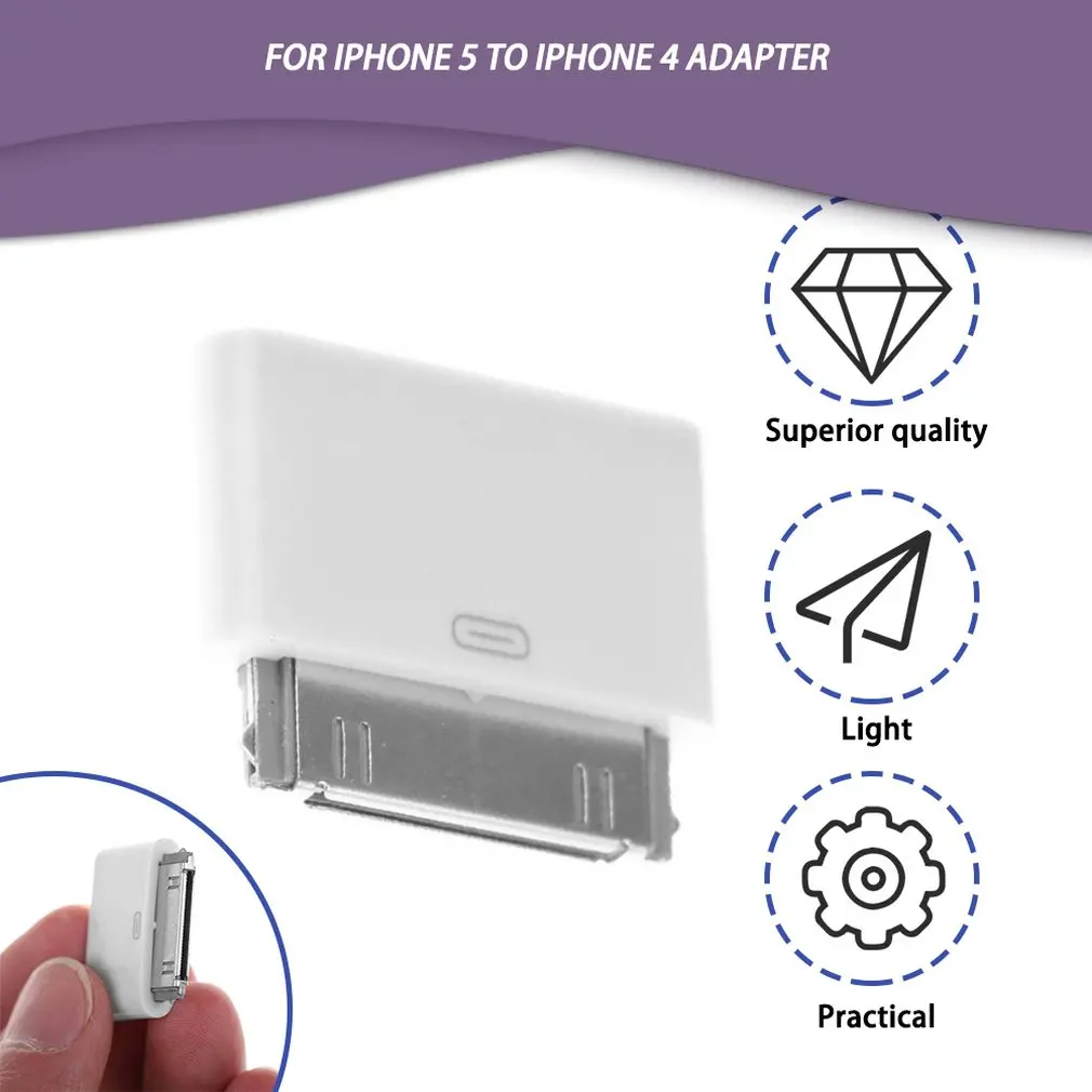 8 Pin Женский до 30 Pin Мужской разъем адаптера для iPhone 4S для iPad 3 для iPod Touch 4