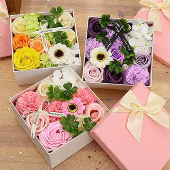 

Romantic Rose Soap Flower Gift Rose Box Bouquet Wedding Home Festival Gift Advanced Customization Rose Gift Box