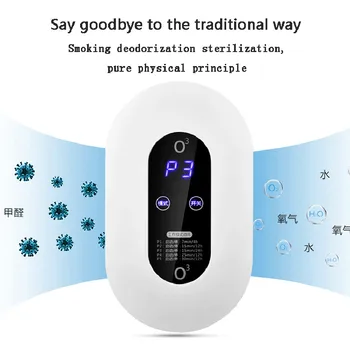 

Portable O3 Ozone Disinfect Negative Ion Generator US Plug Smart Home LED Display Air Purifier Deodorizer For Kitchen Fridge