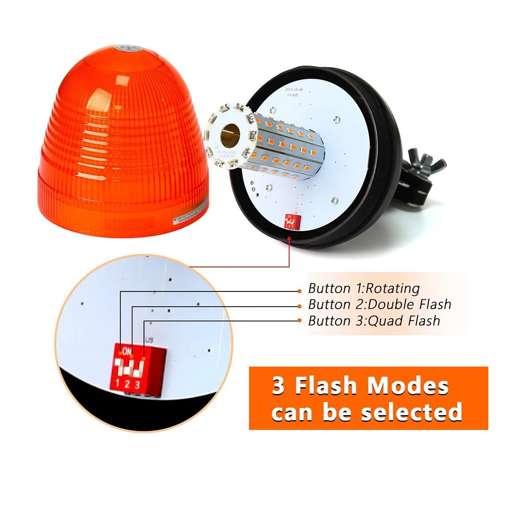 60 LED Amber Tractor motorcycle forklift strobe warning light Beacon Truck vehicle Emergency flashing lights Safe Signal lamp