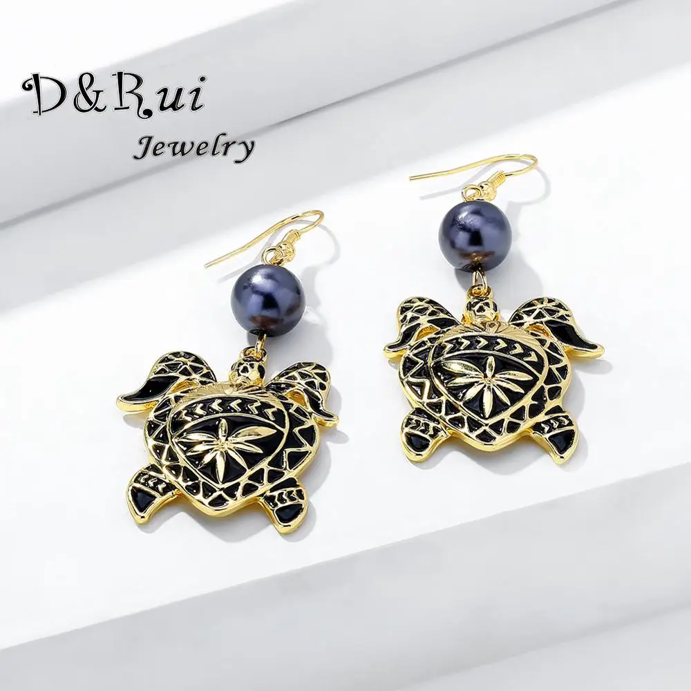 Оригинальный дизайн Гавайские праздничные серьги в виде черепахи модные Висячие