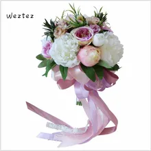 Свадебные букеты Искусственные розы свадебные цветы розовый красный букет невесты Свадебные аксессуары SPH73