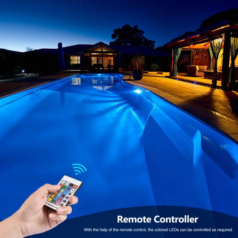 12/38W LED Underwater Swimming Pool Lights RGB Color Changing 12V IP68 Waterproof Lamp With Remote Controller High Quality submersible pond lights