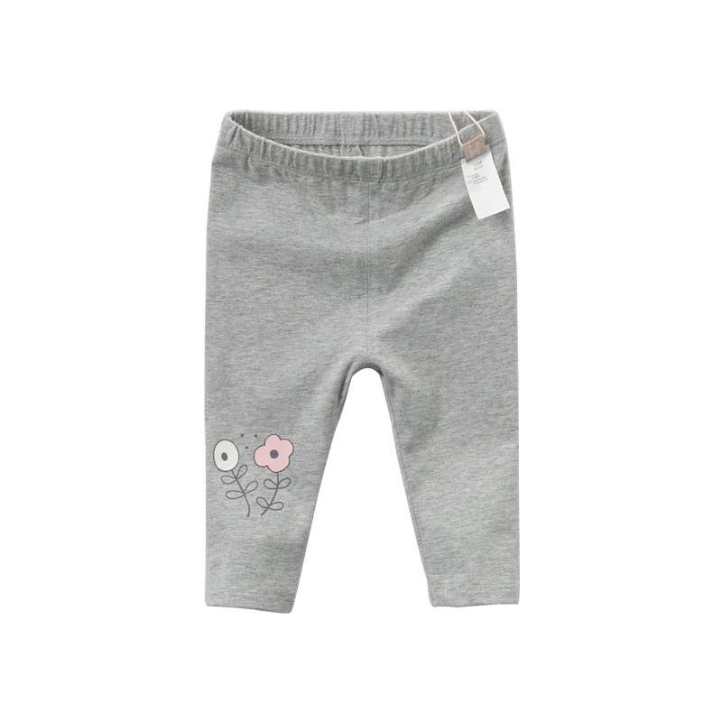 flecking gray DBZ14395 dave bella/весенние модные штаны с цветочным рисунком для маленьких девочек детские длинные штаны для малышей - Цвет: flecking gray