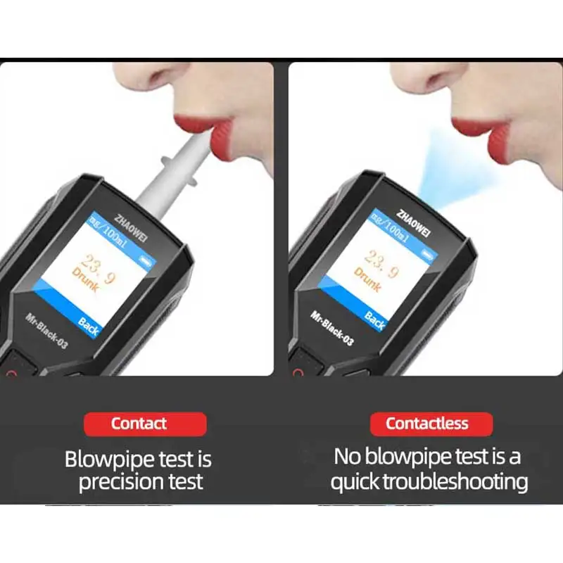 Digital Breath Alcohol Tester Car Breathalyzer Portable Alcohol Wine Alcohol Test Blowing Drunk Driving Tester
