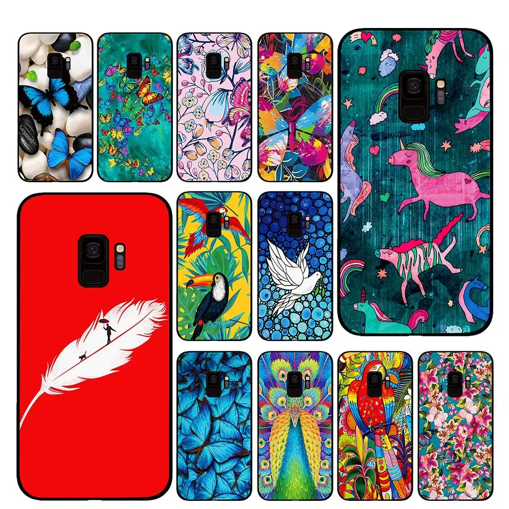 Birds Butterflies for Samsung Galaxy A6 A8 Plus A7 A9 2018 A5 2017 18 J530 J7 J8 Phone cases | Мобильные телефоны и