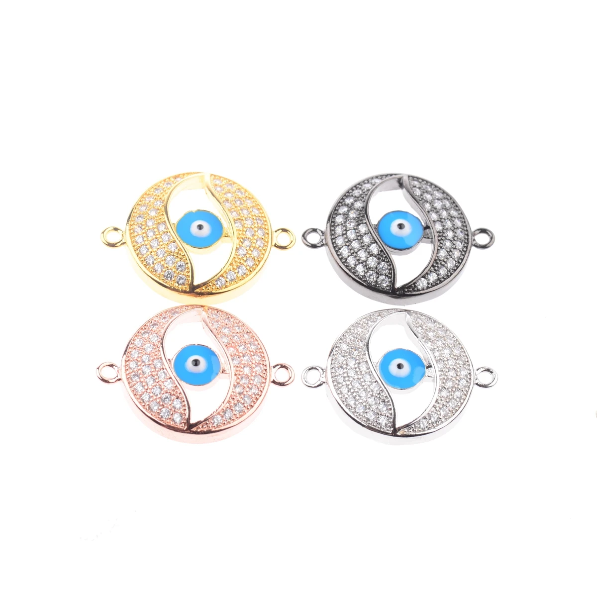 

Fashion 2020 Micro Zirconia Charms Beads Eye of The Sun Shape for Jewelry Making Metal Copper Findings for DIY Jewelry Wholesale