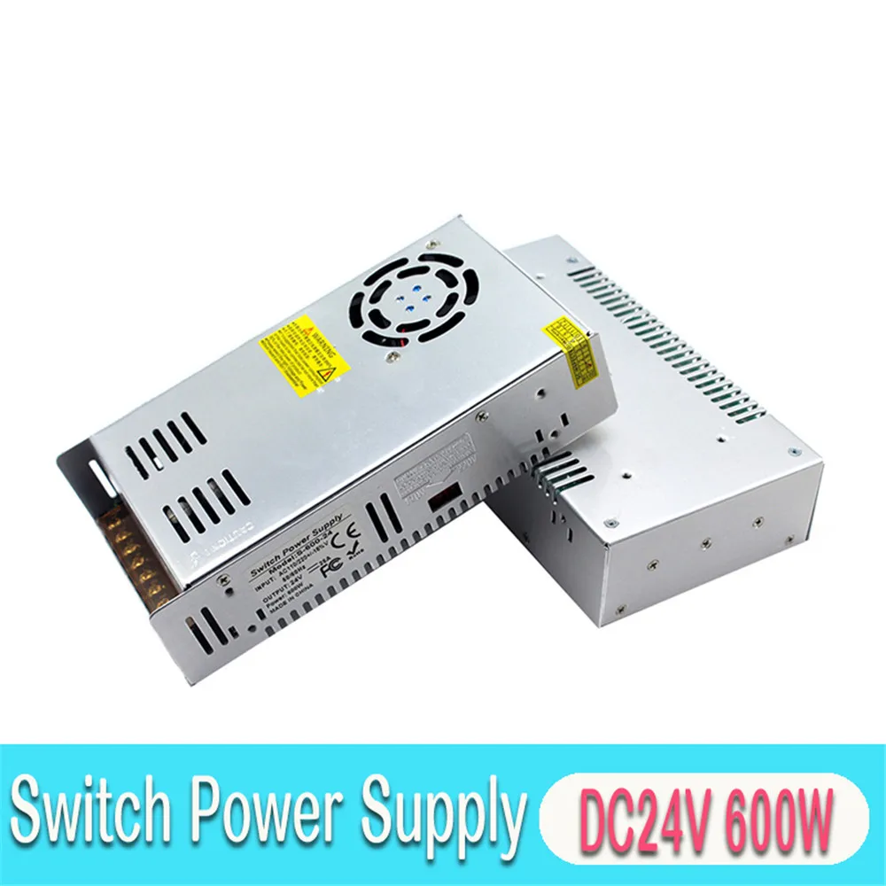 

Single Output Switching Power Supply DC 24V 25A 600W Driver Transformers AC110V 220V TO DC24V SMPS for Led Light CCTV 3D Printer