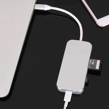 

Type-c To HDMI4k USB 3.0 SD / TF Card Reader HUB PD Charging Multifunctional Type-c HUB Suitable For Samsung Huawei Apple HUB