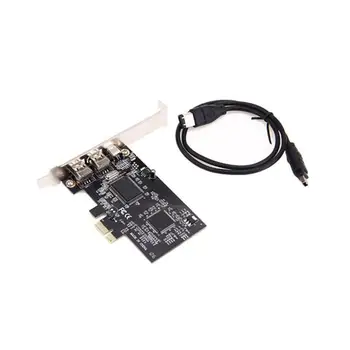 

PCI Express PCI-E 3 Port FireWire External IEEE1394A VIA Chip Expansion Card Incidental Cable 1394 Adapter for Desktop PC