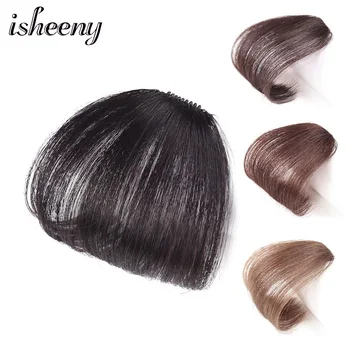 

Isheeny Real Human Hair Blunt Bangs 10g Thin Black Brown Clip In Hairpiece For Women Haistyle