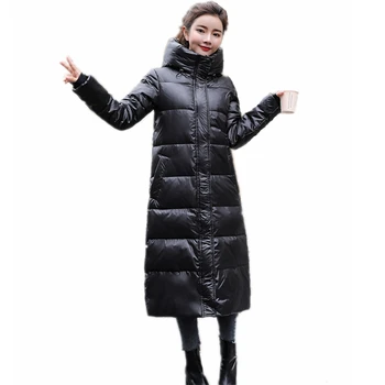 

2019 women down coats white duck down warm woman down parka down jacket woman hooded down coat winter thick long coat women