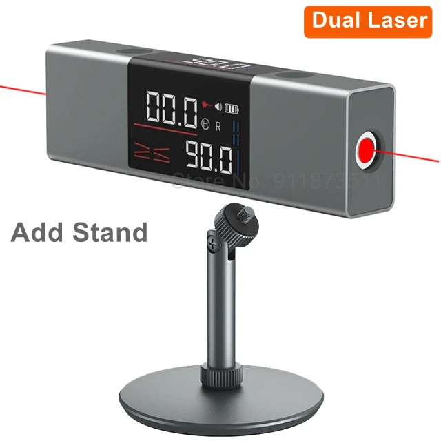 Portable Laser Angle Protractor Digital Inclinometer Angle Measure 2 in 1 Laser Level Ruler Type-C Charging Laser Measurement 