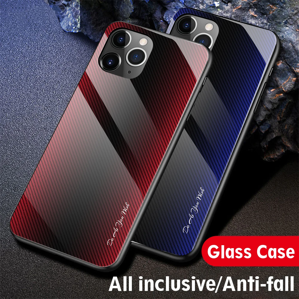 

Glass Phone Case For iPhone 11 Pro Max Gradient Case For iPhone XR XS Max X 6 6S 7 8 Plus Man Fashion Business Case Fundas Capa