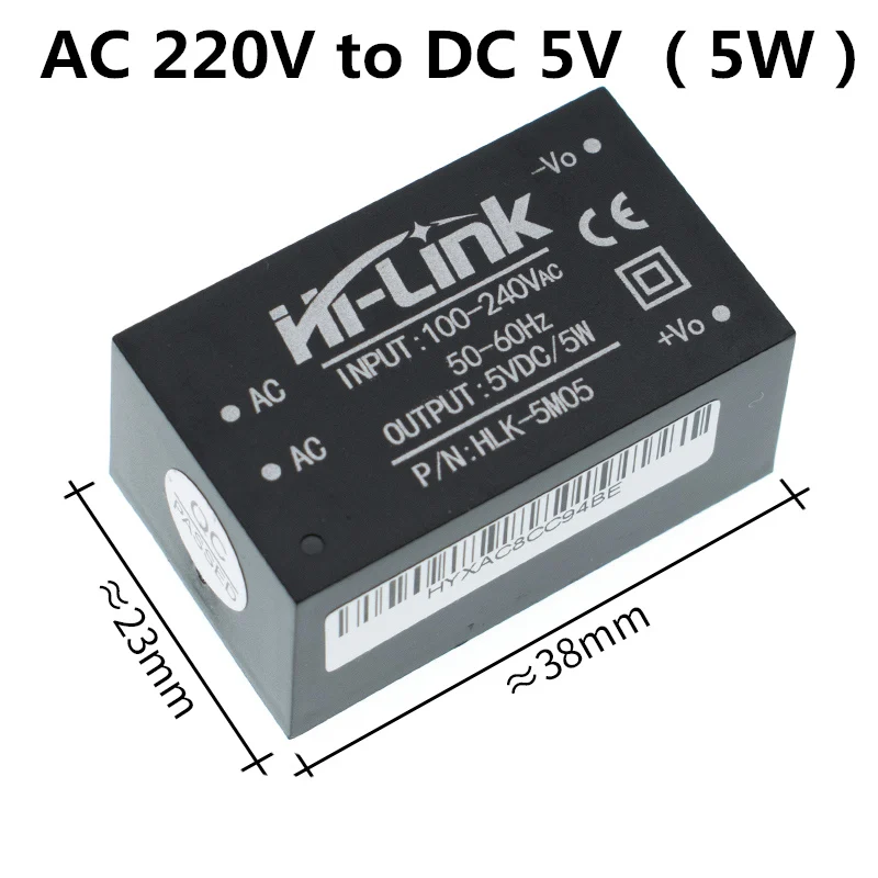 HLK-PM01 HLK-PM03 HLK-PM12 AC-DC 220V 5 V/3,3 V/12 V Мини модуля питания, интеллигентая(ый) бытовой выключатель питания модуль - Цвет: HLK-5M05 (5V 5W)