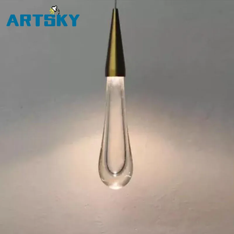

Gold Water Drop Crystal Pendant Light Creative European-style Luxury LED Lamps DIY Suspend Lamp Modern Indoor Lighting