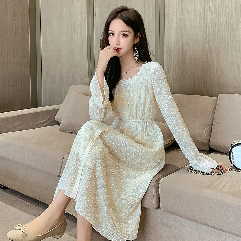 

2020 Spring Clothing New Style Waist Hugging Elegant French Retro Gentle Fairy Immortal Graceful Dress WOMEN'S Dress Spring