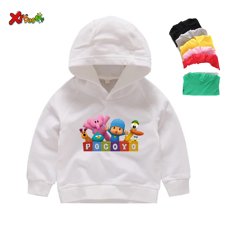 Детские толстовки с капюшоном для мальчиков pocoyo/милый свитер для девочек детская одежда детские топы для мальчиков и девочек, пуловер свитер для малышей возрастом от 3 до 14 лет, Топ - Цвет: Kids Hoodies