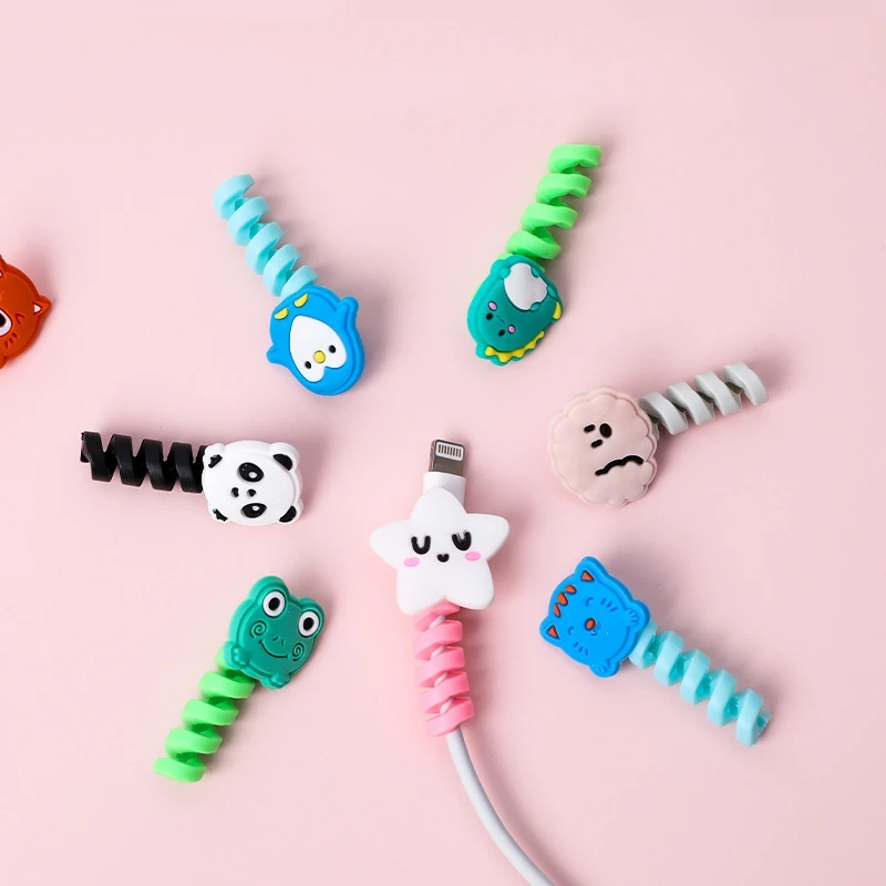 200 pçs kawaii animal cabo protetor bonito