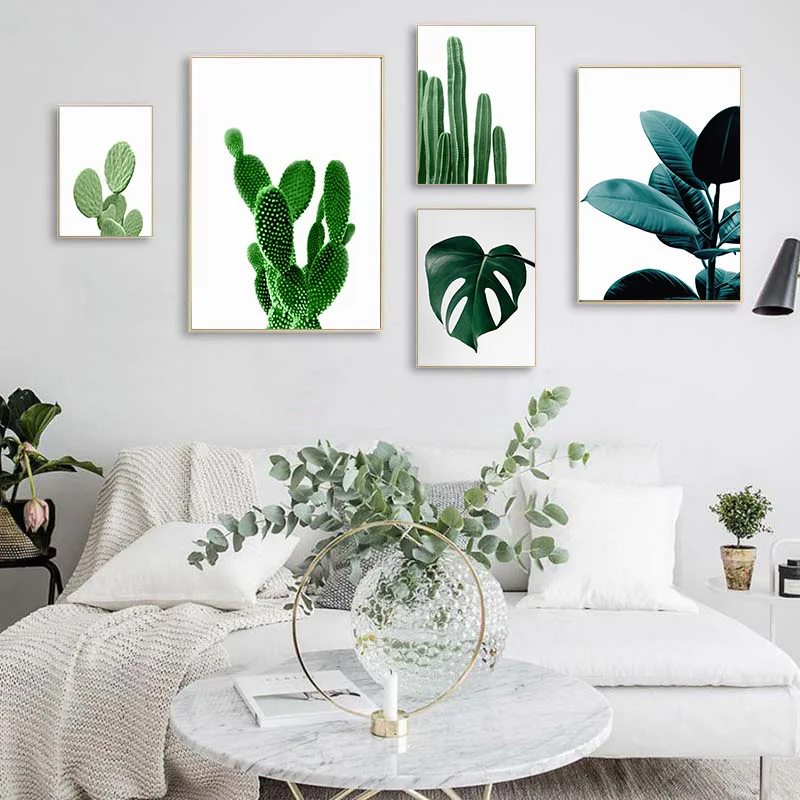 

Скандинавский свежий постер на холсте с зелеными листьями, Современный домашний декор, Скандинавская настенная живопись, декоративная картина для гостиной в скандинавском стиле