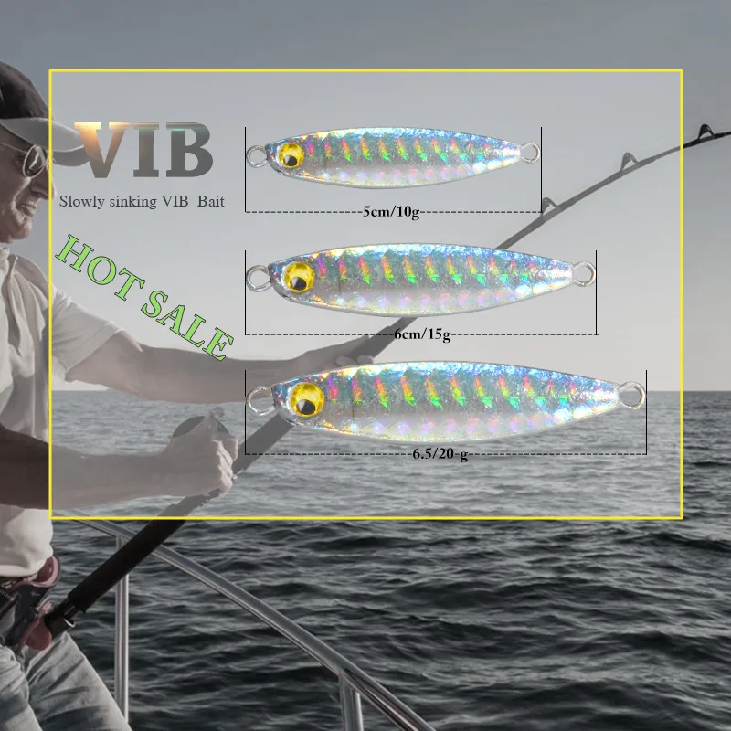 Приманка для рыбной ловли Slow jig VIB 7g10g15g20g металлическая блесна в виде ложки с