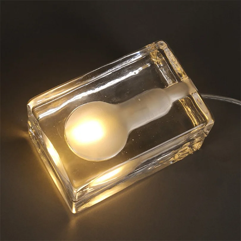 

Nordic Ice Cube Bedroom Table Lamp Personality Brick Ice Bar Counter Table Light Creative Fashion Bedside Decorative Lighting