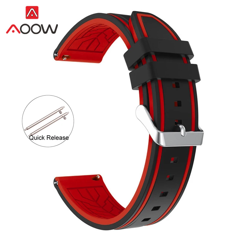 Premium Waterproof Soft Silicone Sport Watchband - Durable Replacement Strap