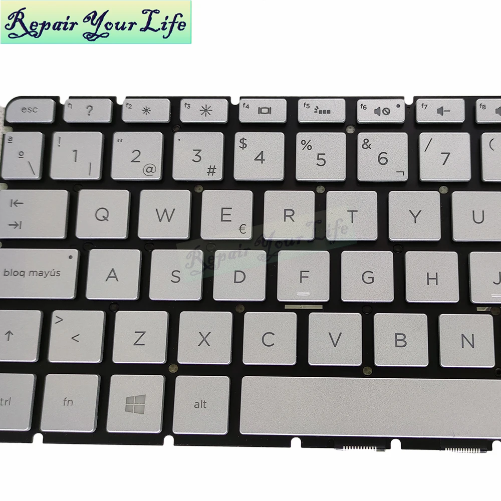 Teclado sp po Backlit para hp Pavilion Teclados Prateados Espanhol es la Layout Português Novo Original Nsk Cw5bc 15 ab 15-ak 15-bc - Imagem 3