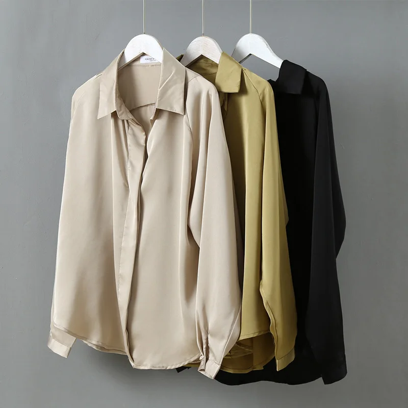 Blusas mujer de moda, Женские топы и блузки на пуговицах, однотонные женские рубашки с длинным рукавом, блузки для женщин, топы, одежда 6649 50