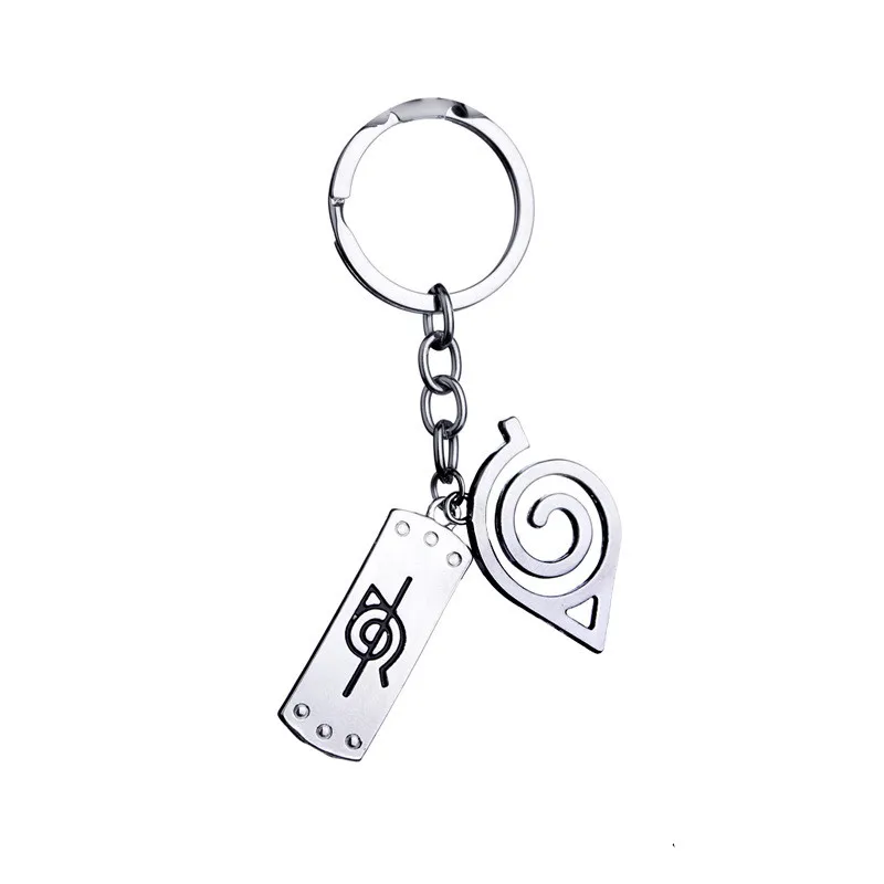 Anime Naruto Uzumaki Naruto Logo Wooden Leaf Renegade Logo Keychain Metal Keychain Character Accessories Costume Props Aliexpress