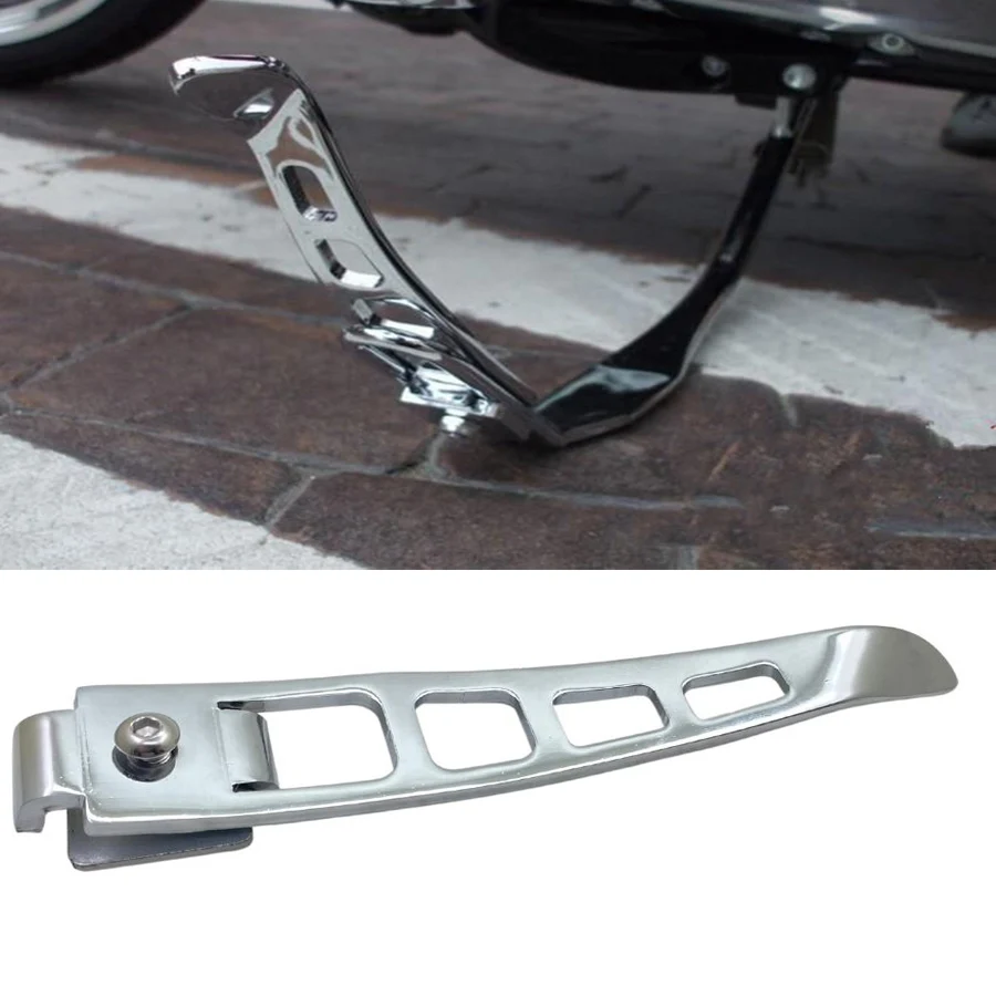 1 Set CNC Motorcycle Stand Extension Kit Chrome kickstand For Harley Dyna 19932017 Low Rider