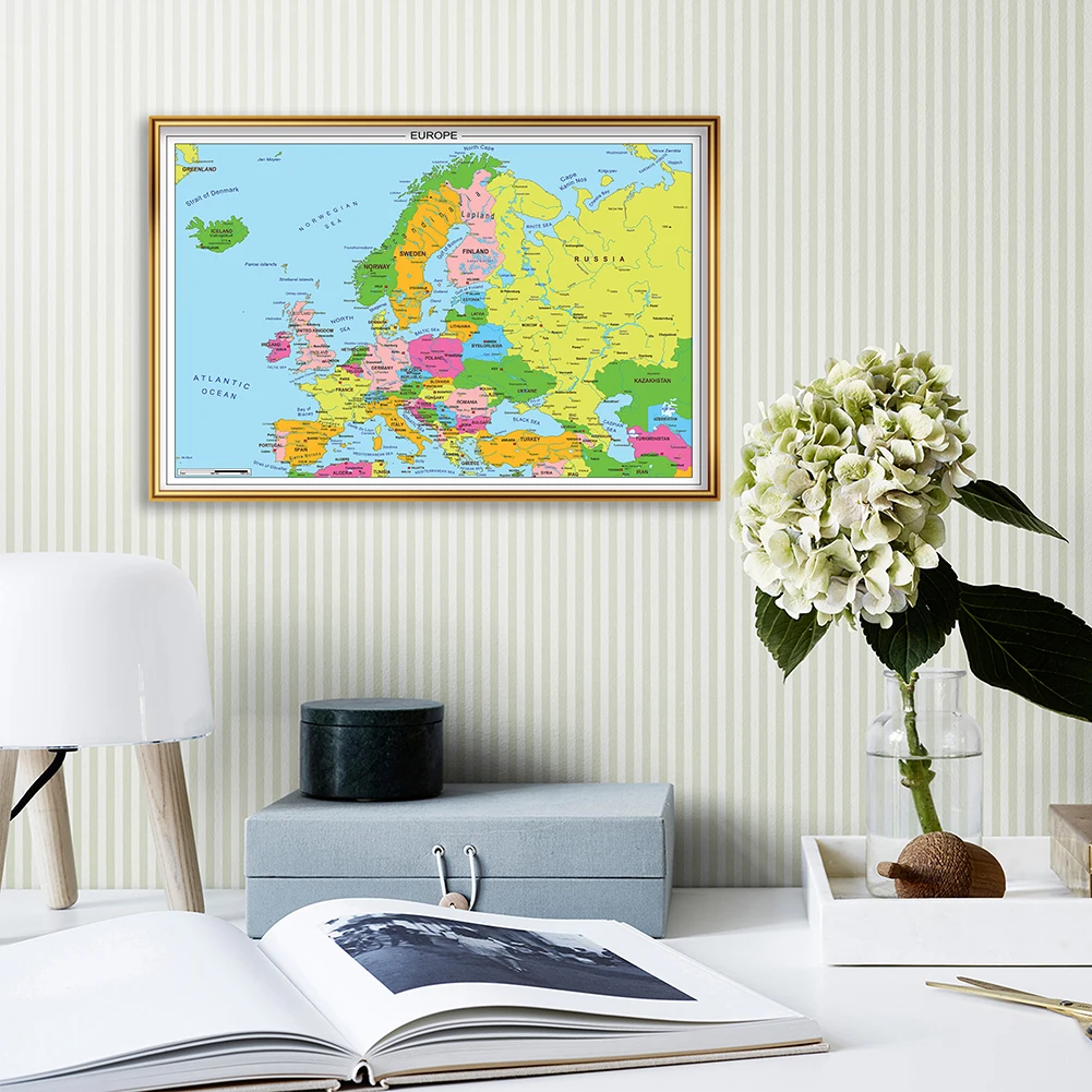 Tanio 59*42 cm mapa europy ze szczegółami plakat