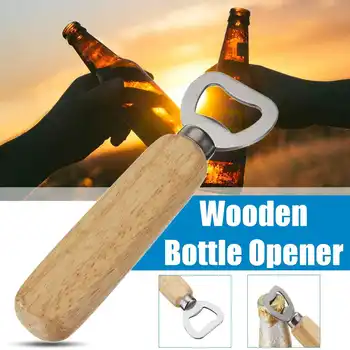 

20Pcs Wooden Handle Handheld Bartender Bottle Opener Wine Beer Soda Glass Cap Opener Kitchen Bar Tools Creative