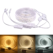 

SMD 2835 LED Strip Light Lighting 220V 120LED/m Flexible Led Ribbon Lights with ON/OFF Switch Power Plug EU UK 1m 10m 20m 100m