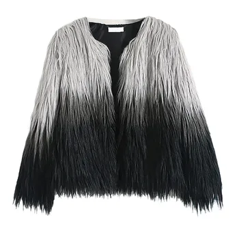 

Fashion Women Furry Fur Coat Fluffy Warm Long Sleeve Female Outerwear Autumn Winter Coats Jacket Hairy Overcoat Blusa