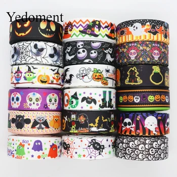 

10 Yards 7/8'' (22MM) Halloween Printed Grosgrain Ribbons For Hair Bows DIY Handmade Materials Y19071901