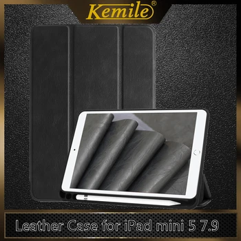 

Leather Case for New iPad Mini 5 mini 4 2019 7.9 case W Pencil holder Transparent back Leather Cover For iPad mini 5 2019 case