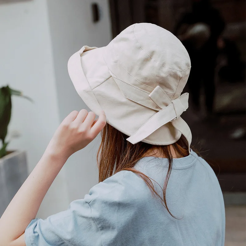 

Hat summer UV visor cover face foldable sun hat wild sunscreen bow fisherman hat women