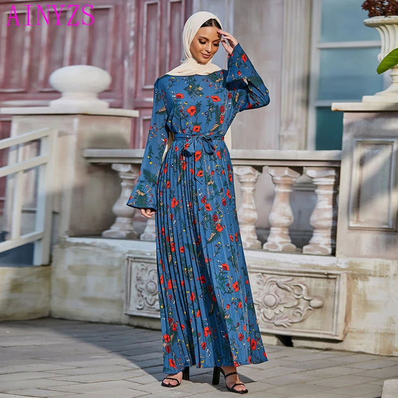Lastest Fashion Women Dress Arab Women's Beaded Dress Hijabs Fashion