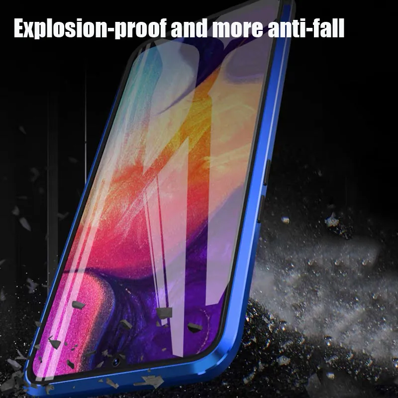 Магнитный металлический Стекло чехол для samsung Galaxy A50 Примечание 10 Pro 9 8 A7 A8 A9 A10 A20 A30 A40 A60 A70 A80 M10 двойной боковой крышки