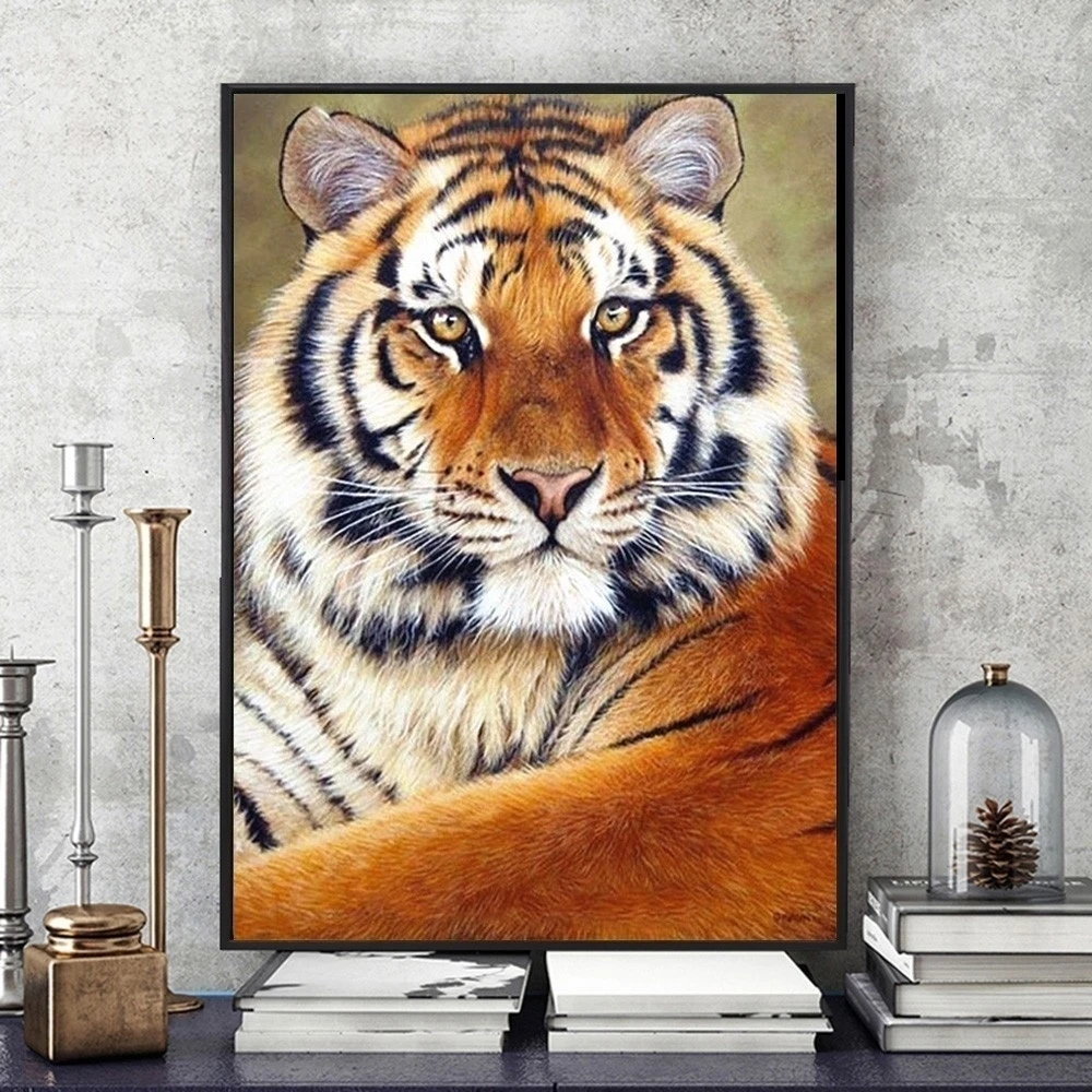 HUACAN 5D алмазная живопись животное тигр полная картина из квадратных стразов вышивка Алмазная мозаика домашний Декор подарок