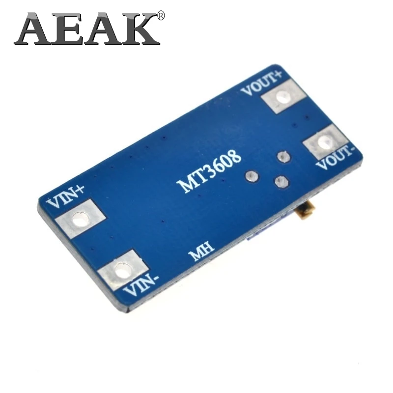 AEAK 1 шт. MT3608 2A Max DC-DC Повышающий Модуль питания усилитель мощности 3-5 в до 5 В/9 В/12 В/24 В