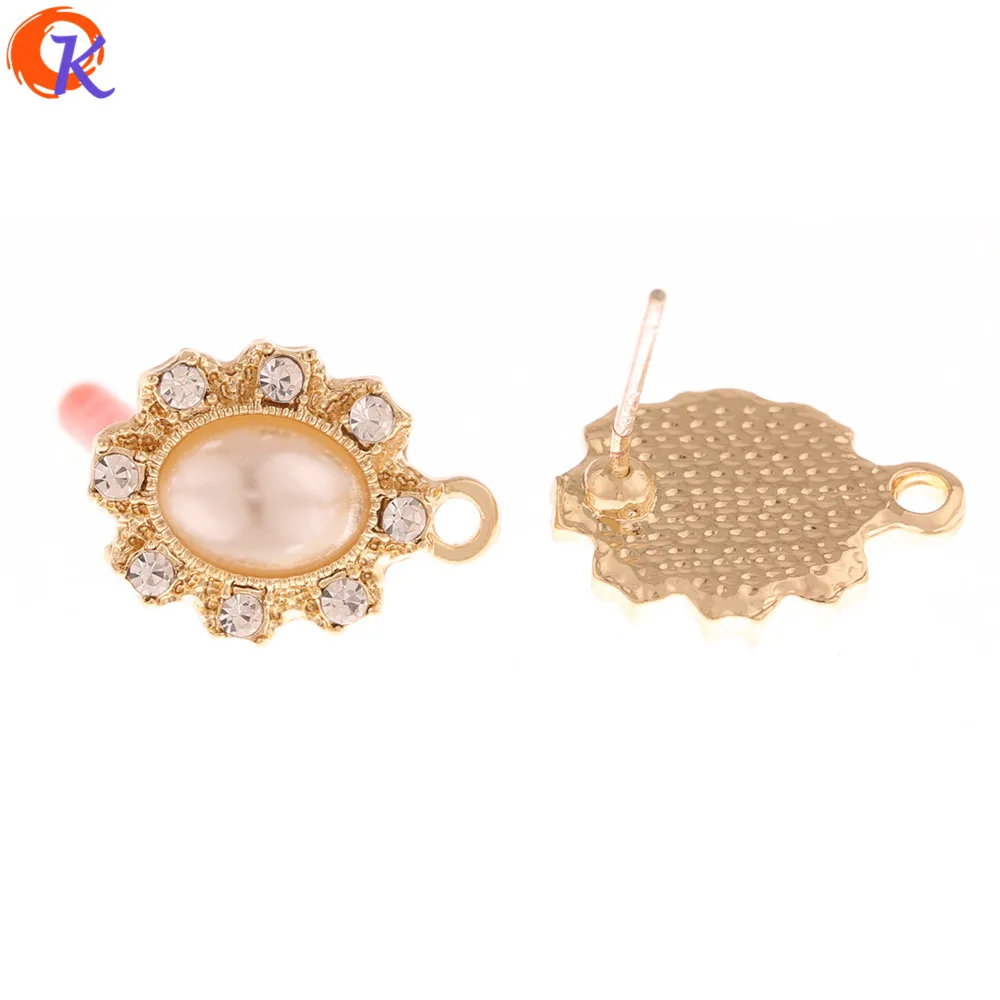 

Cordial Design 50Pcs 11*15MM Jewelry Accessories/Rhinestone Earrings Stud/Imitation Pearl/DIY Making/Hand Made/Earring Findings