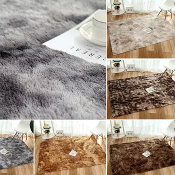 

Tie-Dyed Multicolored Fluffy Rugs Carpet Floor Warm Living Room Mat Sofa Shaggy Anti-Skid Home Decoration Bedroom Area Rug