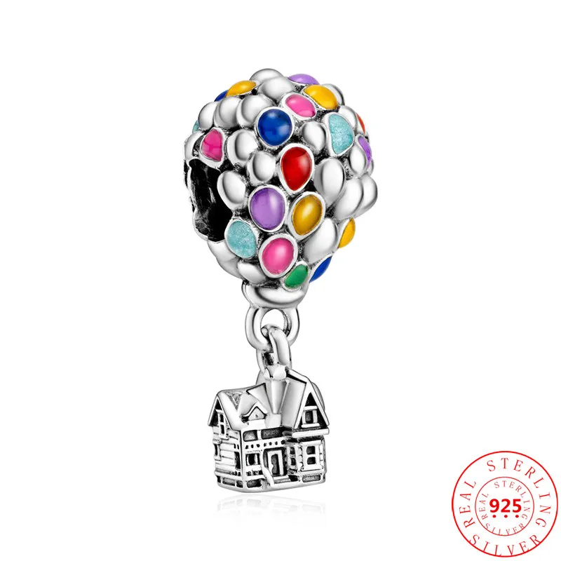 

925 Sterling Silver House & Balloons Dangle Charms Bead Fit Original Pandora Charms Silver Color Bracelet DIY Women Jewelry