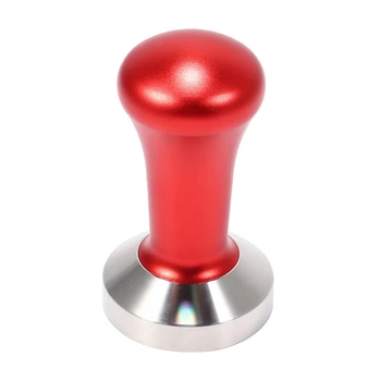 

51mm Espresso Coffee Tamper Red Coffee Tamper Machine Press Flat Base Barista Accessories