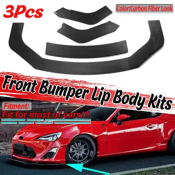 

Carbon Fiber Look Universal Car Front Bumper Splitter Lip Spoiler Diffuser For Toyota Corolla Camry For Benz For BMW For Ford